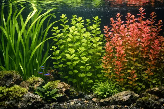 Aquarium Background Plants Vallisneria, Bacopa, Rotala