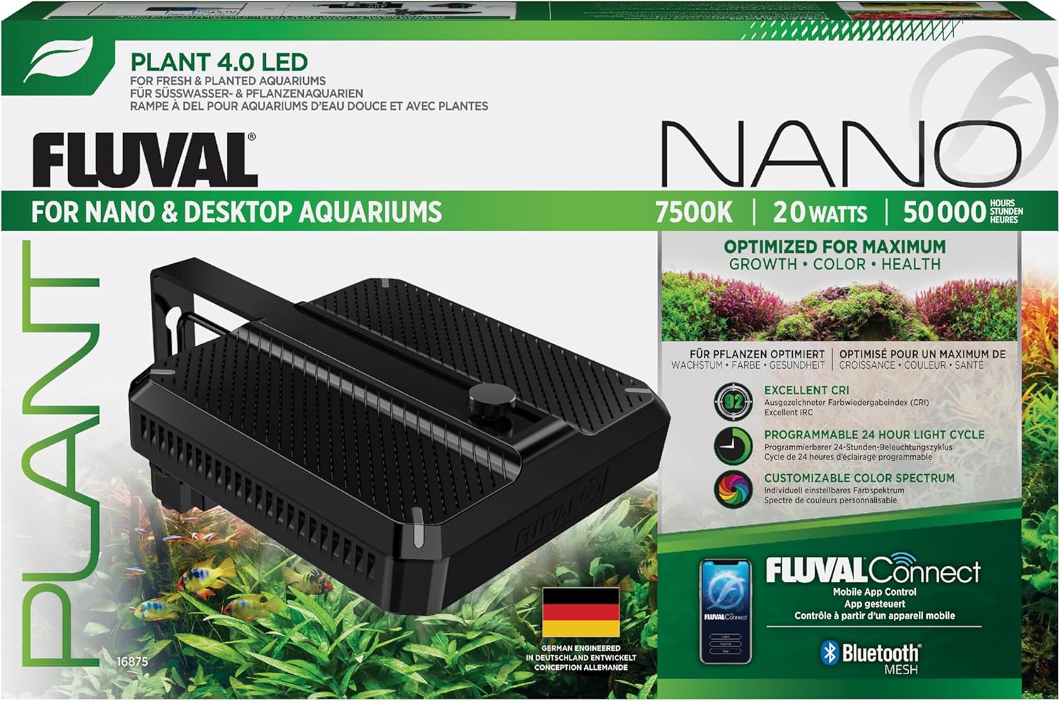 Fluval Nano Plant 4.0 Bluetooth LED Aquarium Lighting – 20 W