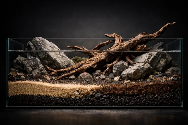 Aquarium Hardscape Guide: Rocks, Driftwood, Sand & Substrate Foundations