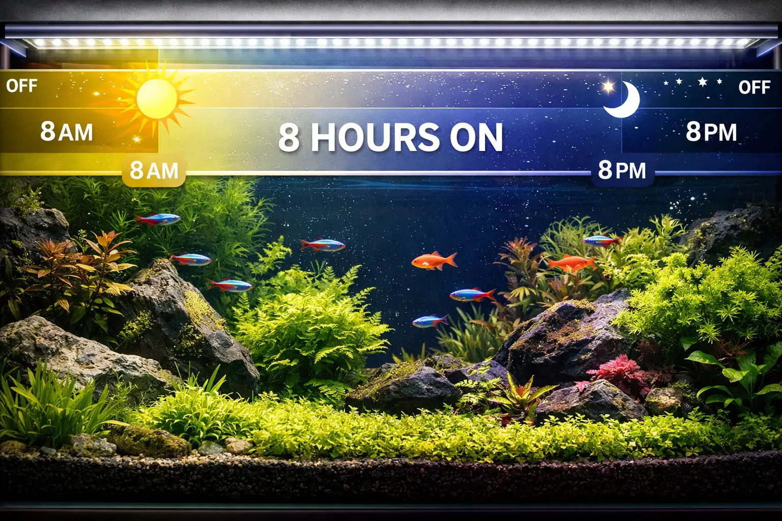aquarium lighting schedule nutrient control