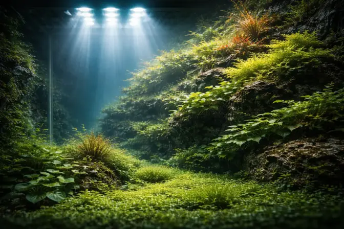 Nature Scenery with Aquarium Lighting for deep Tanks