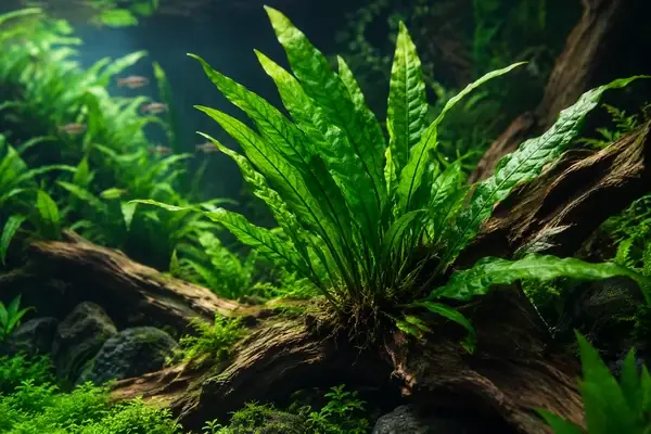Java Fern on Wood